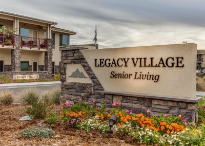 Legacy Village Senior Living entrance sign