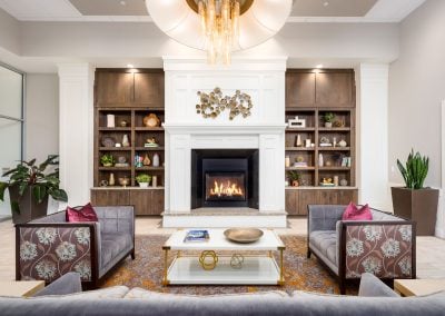fireplace lounge area