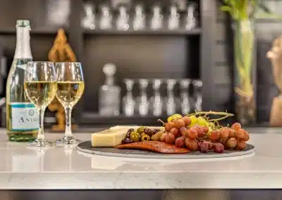 happy hour charcuterie board and beverages