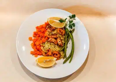 dinner at senior living community restaurant