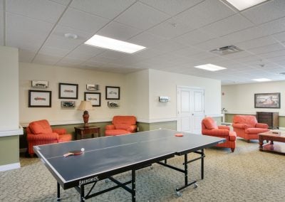 gathering area with ping pong table