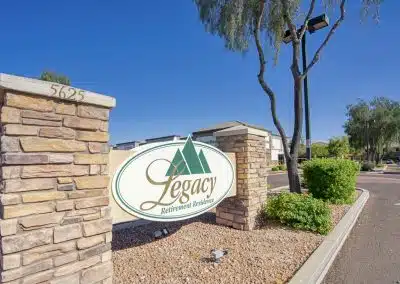 welcome sign to Legacy Retirement Residence