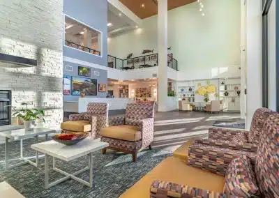 lobby with fireplace